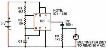A circuit combining the astable multi-vibrator and the circuit in Figure 5.5