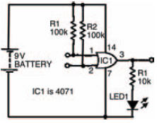 Experimental circuit to find out how an OR gate works