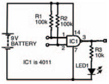 Circuit to investigate a NAND gate