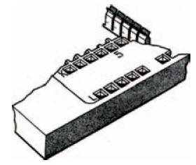 The interior of a breadboard, showing the contacts