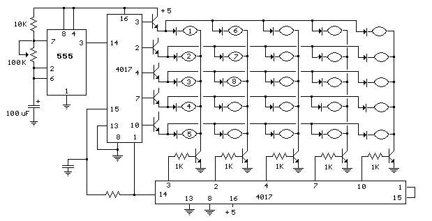 25 Light Sequencer using Xmas lamps circuit