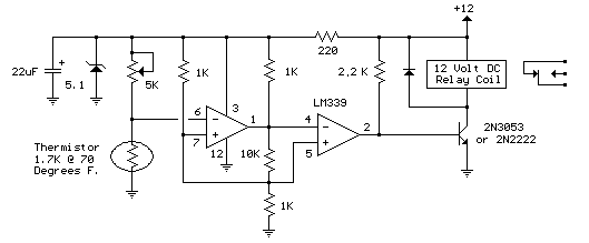 Electronic Thermostat and Relay Circuit