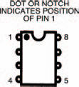 A diagram of the normal configuration of any IC: the dot marks pin 1 and the remaining pins run anti-clockwise