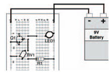 A breadboard layout for the circuit in Figure 8.12. The preset should be turned slowly with a fine screwdriver