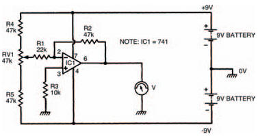 Our next experimental circuit: an inverting amplifier