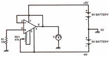 An experimental circuit to demonstrate the process of offset nulling