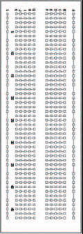 A breadboard pattern showing graphically the internal contacts