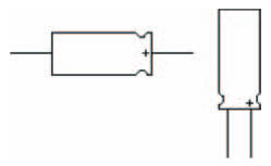 (Left) an axial capacitor and (right) a radial capacitor