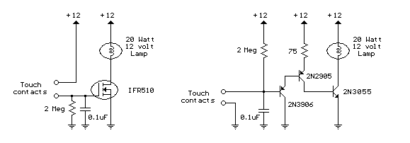 Touch Activated Light circuit