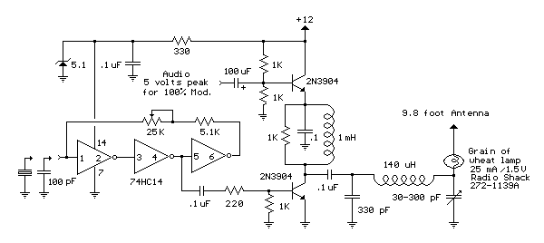 Micro Power AM Broadcast Transmitter circuit