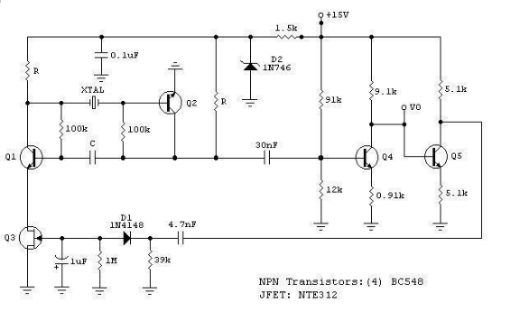 Low-Frequency Crystal Controlled Oscillator circuit