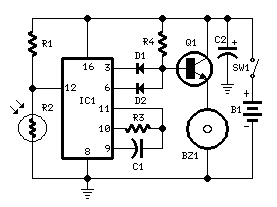 Fridge alarm circuit diagram