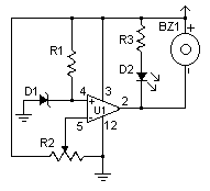 Schematic for Low Voltage Alarm