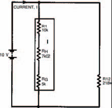 The network simplified into a string of series resistances (network I)